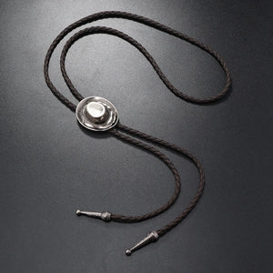 Western Pearl Bolo Tie – Vintage Silver Bolo Tie with Cowboy Flair