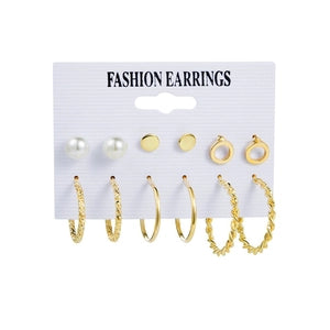 Chic Gold Hoop & Stud Earring Collection