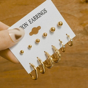 Minimalist Gold Hoop & Stud Earring Set