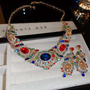 Regal Radiance: Multicolor Gemstone Statement Set