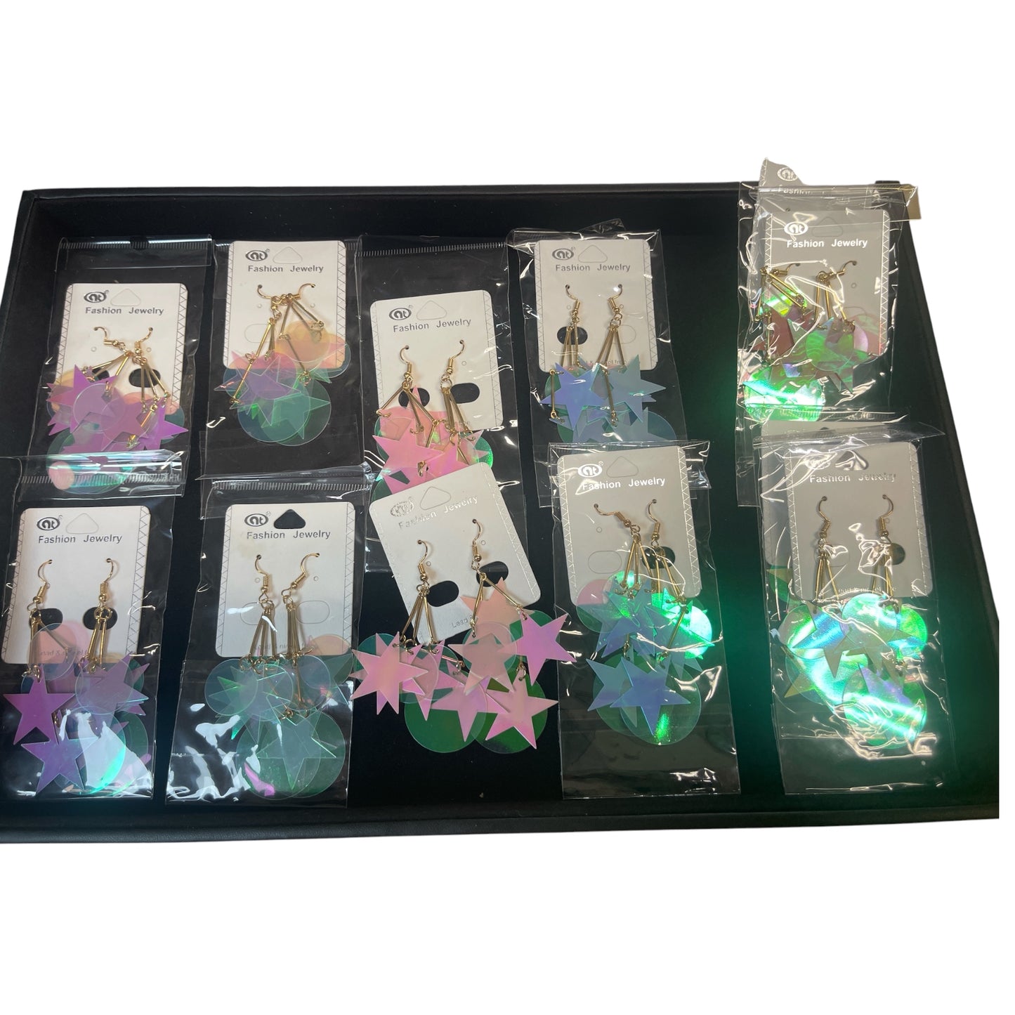 Holographic Sequin Star Earrings 6 different colors 12 pieces!