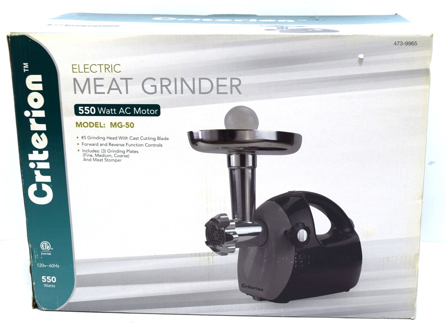 Criterion Electric Meat Grinder 550 watt MG-50 Cuisinart 473-9965