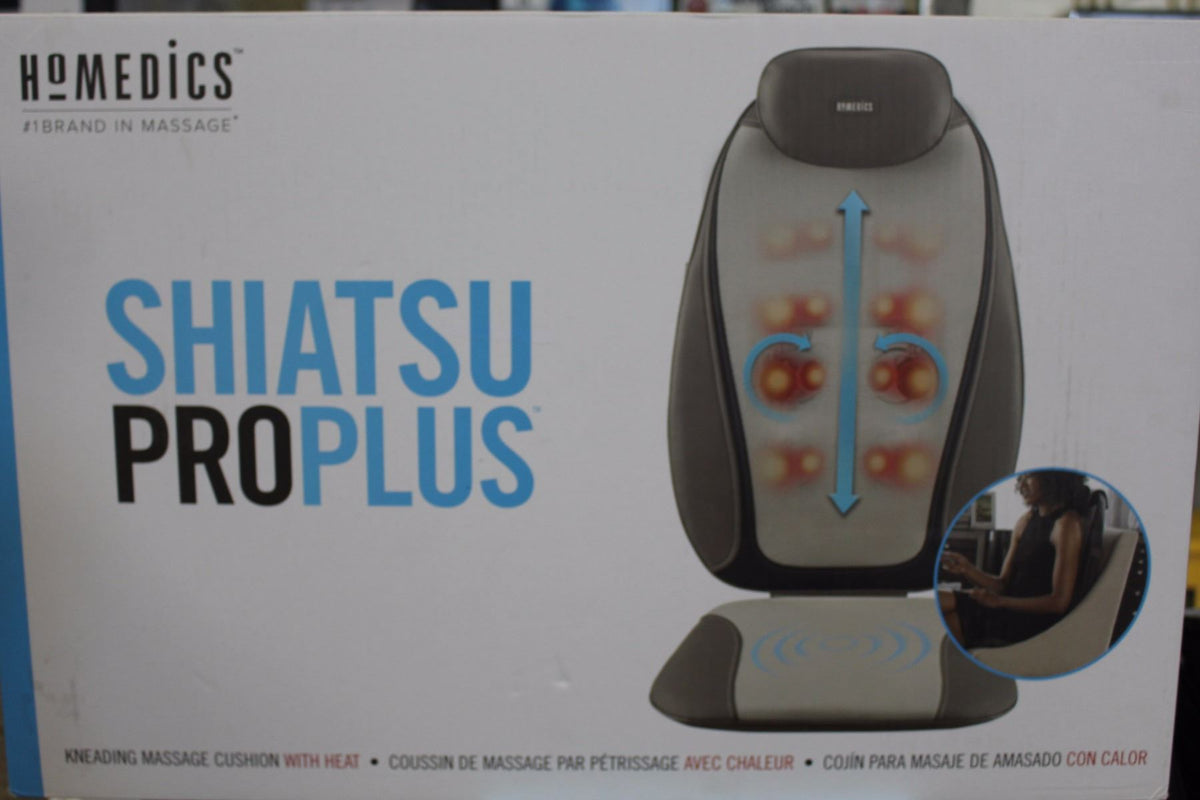 Homedics Shiatsu Back Massager Cushion with Heat, Deep Kneading Massage Chair Pad for Back, Upper & Lower Back, 3 Massage Zones, Adjustable Speed Settings, Corded Electric, Fits Most Chairs