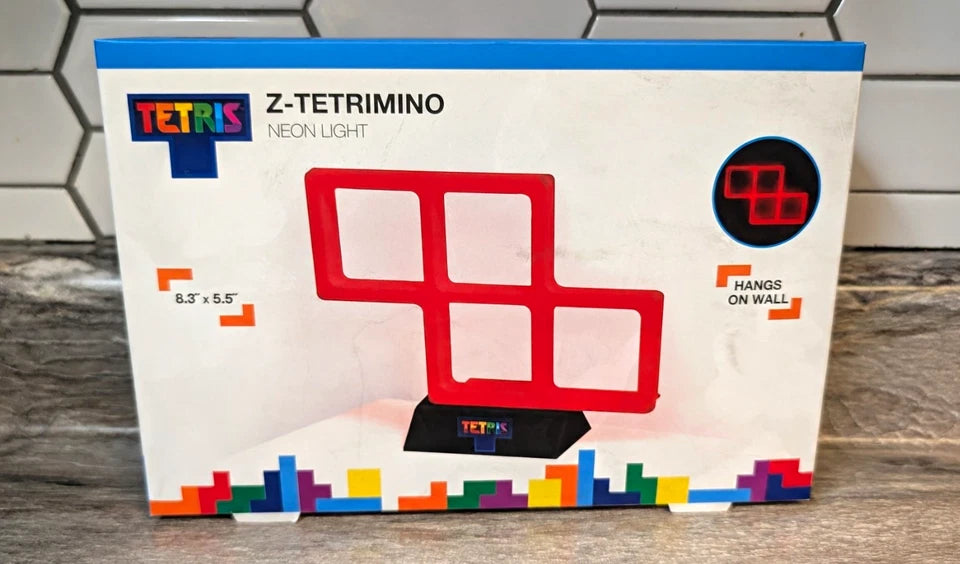 Official Tetris Z-Tetrimino Red Neon Light USB Desk Lamp Wall Mount LED Decor