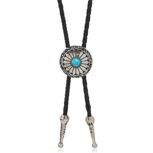 Turquoise Sunburst Bolo Tie – Whimsical Western Bolo Tie with Desert Spirit