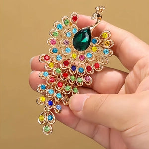 🌈 Carnival Crown Brooch Peacock 🌈