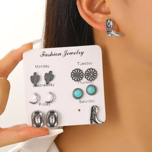 Western Week Cowboy Stud Earring Set