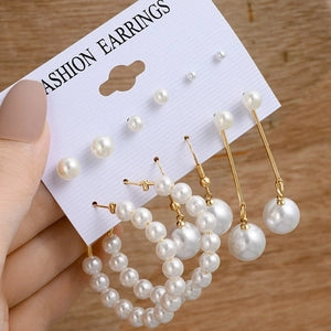 Pearl Perfection: Glam & Playful Earring Set