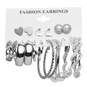 Silver Shine: Edgy & Elegant Earring Set