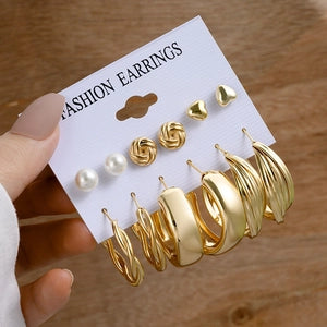 Golden Temptation: Sleek Hoops & Sweet Studs
