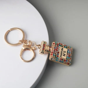 Colorful Perfume Bottle Charm Keychain Multi-Color