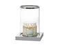 PartyLite Silver-Rimmed Glass Silver Hurricane Candles Holder