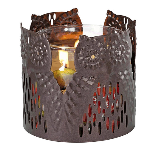PartyLite Brown Owl Candle Holder/Sleeve