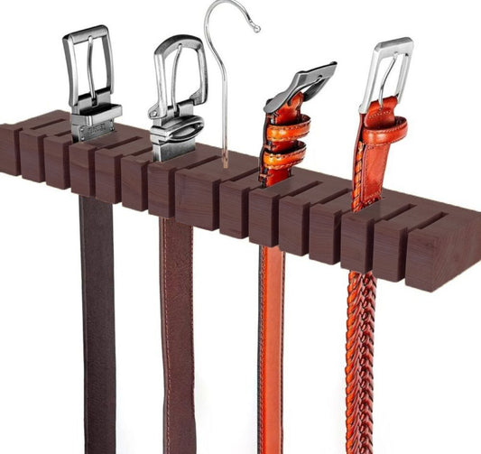 HOUNDSBAY Wooden Block Belt Hanger – Holds 17 Belts – Premium Grade