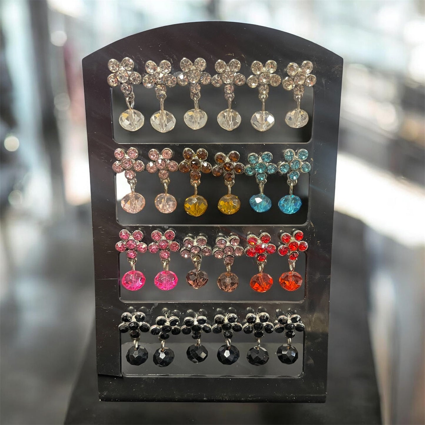 Sparkle Party Multi-Color Drop Earring Sets On Display As Shown 12 piece