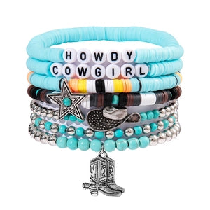 Bohemian Multi-layer Bracelet Set Synthetic Turquoise Alloy Howdy